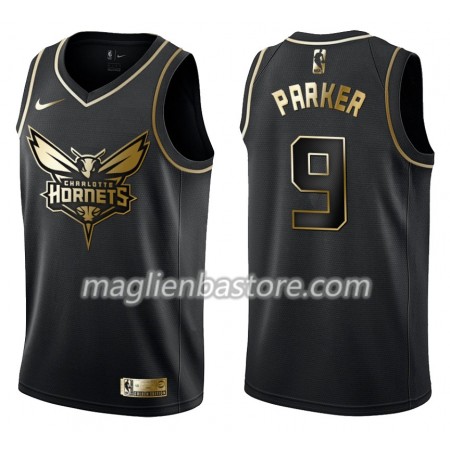 Maglia NBA Charlotte Hornets Tony Parker 9 Nike Nero Golden Edition Swingman - Uomo